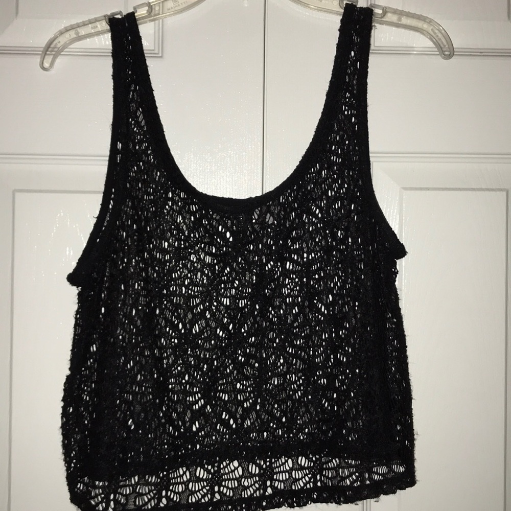 H&M brand. Black crop tank top. Size US 10